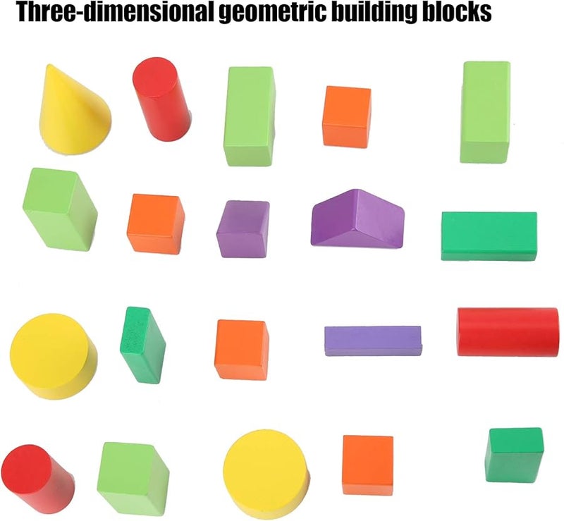 مجموعة ألعاب مكعبات هندسية مع صندوق تخزين 32 قطعة للأطفال من عمر 3 سنوات فما فوق - Image 3